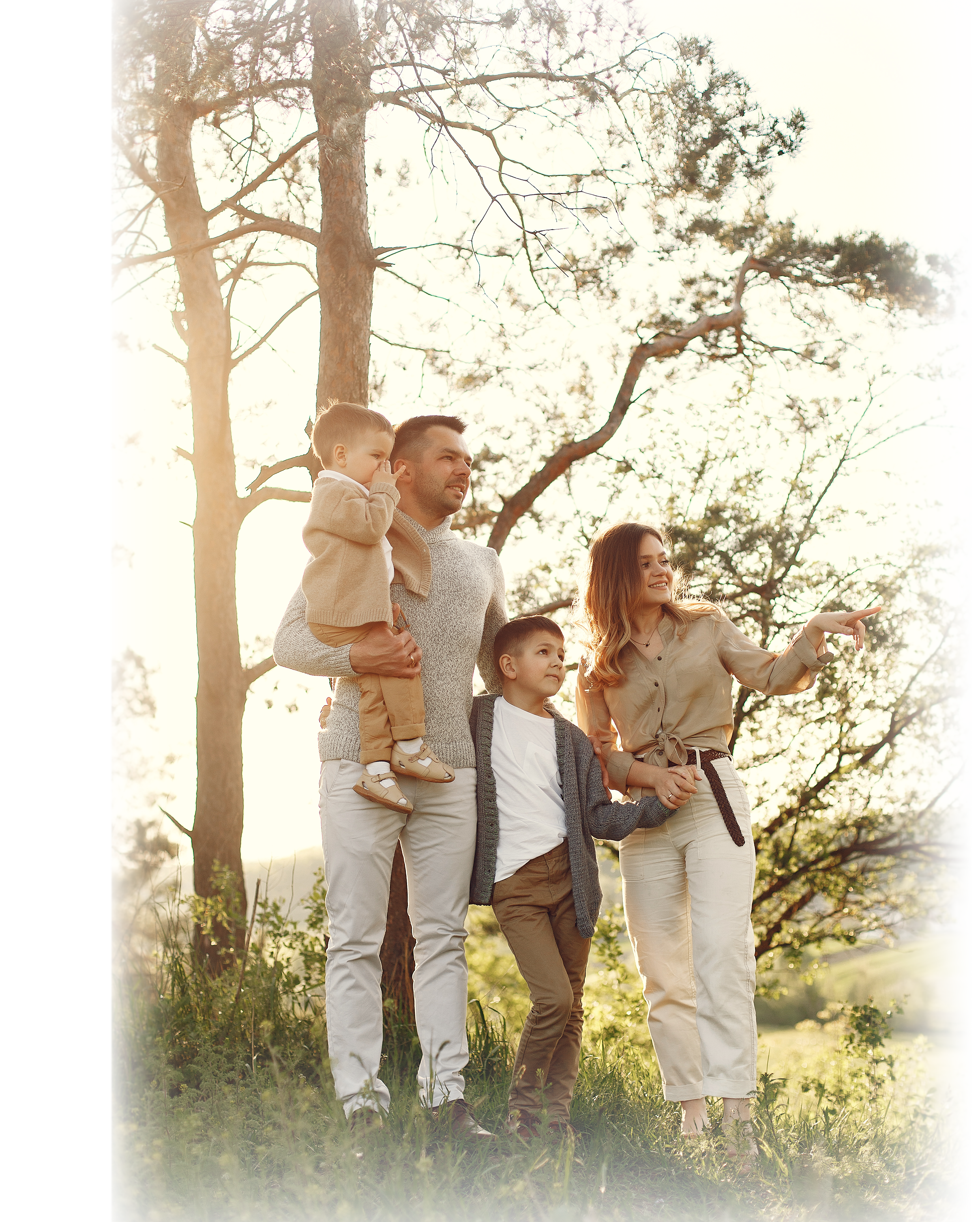 Happy family outdoors